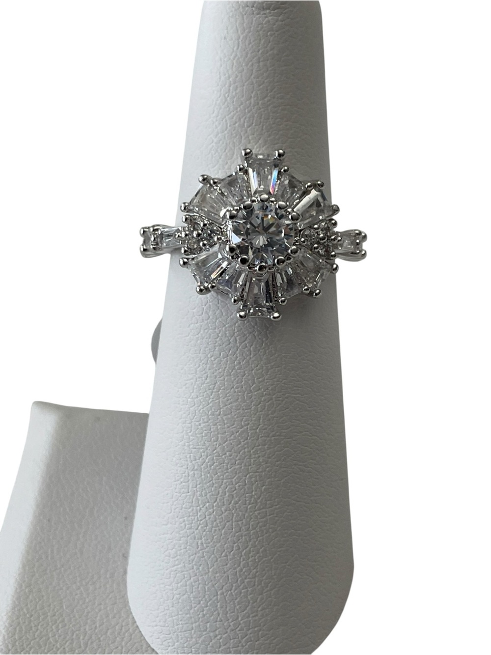 Bomb Party SZ 6 RG31018 ‘The Victorian Ring’ Rhodium/Diamond CZ NWT